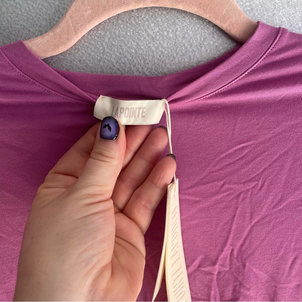 Lapointe NWT LIGHTWEIGHT JERSEY CREWNECK BODYSUIT IN ORCHID - Picture 4 of 6
